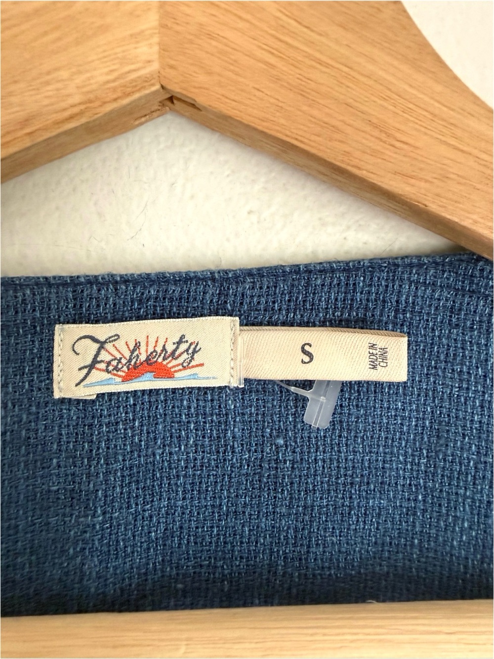 Faherty Indigo Blue V-Neck Shift Dress - Picture 7 of 8